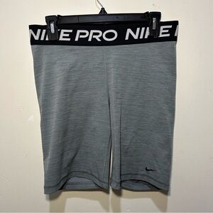 Nike Pro Dri-Fit Gray & Black Biker Shorts Size Large